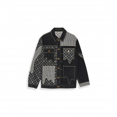 LOUIS VUITTON X NIGO MONOGRAM CRAZY DENIM WORKWEAR JACKET 1A9GEF
